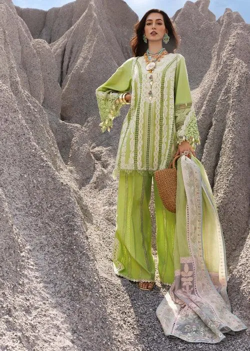 Saira Shakira Luxury Lawn 25 Mint Green Organza – view 1 – Poshaq