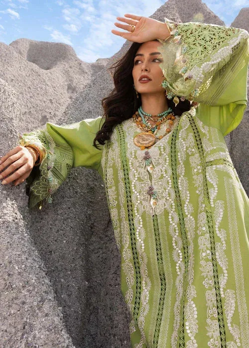 Saira Shakira Luxury Lawn 25 Mint Green Organza – view 4 – Poshaq