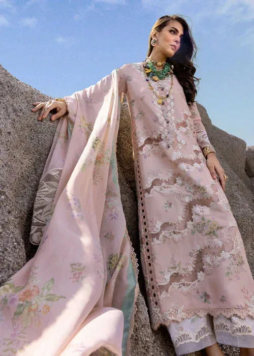 Saira Shakira Luxury Lawn 25 Blush Pink Organza – view 4 – Poshaq