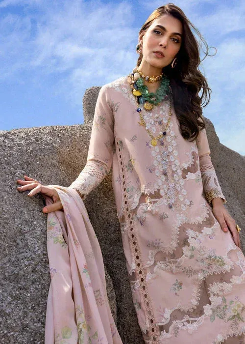 Saira Shakira Luxury Lawn 25 Blush Pink Organza – view 6 – Poshaq