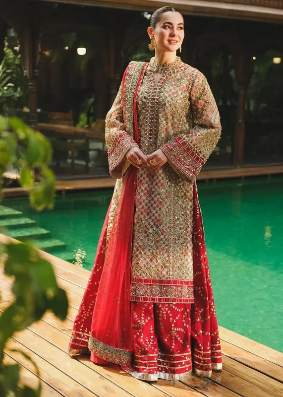 Saira Shakira Wedding Collection 24 White Organza – view 1 – Poshaq