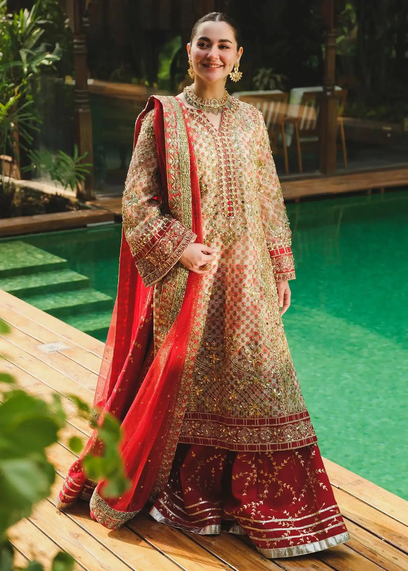 Saira Shakira Wedding Collection 24 White Organza – view 3 – Poshaq
