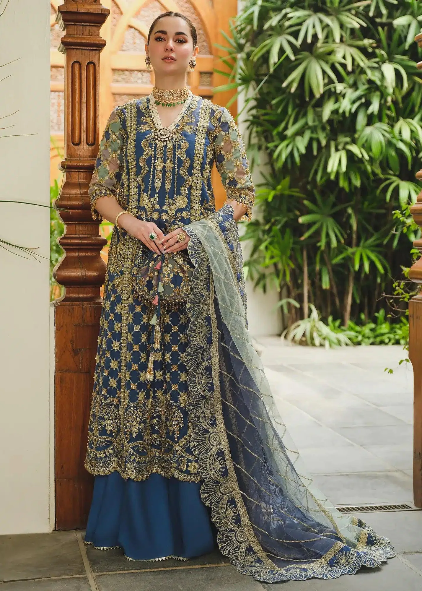 Saira Shakira Wedding Collection 24 Pink Organza – view 1 – Poshaq