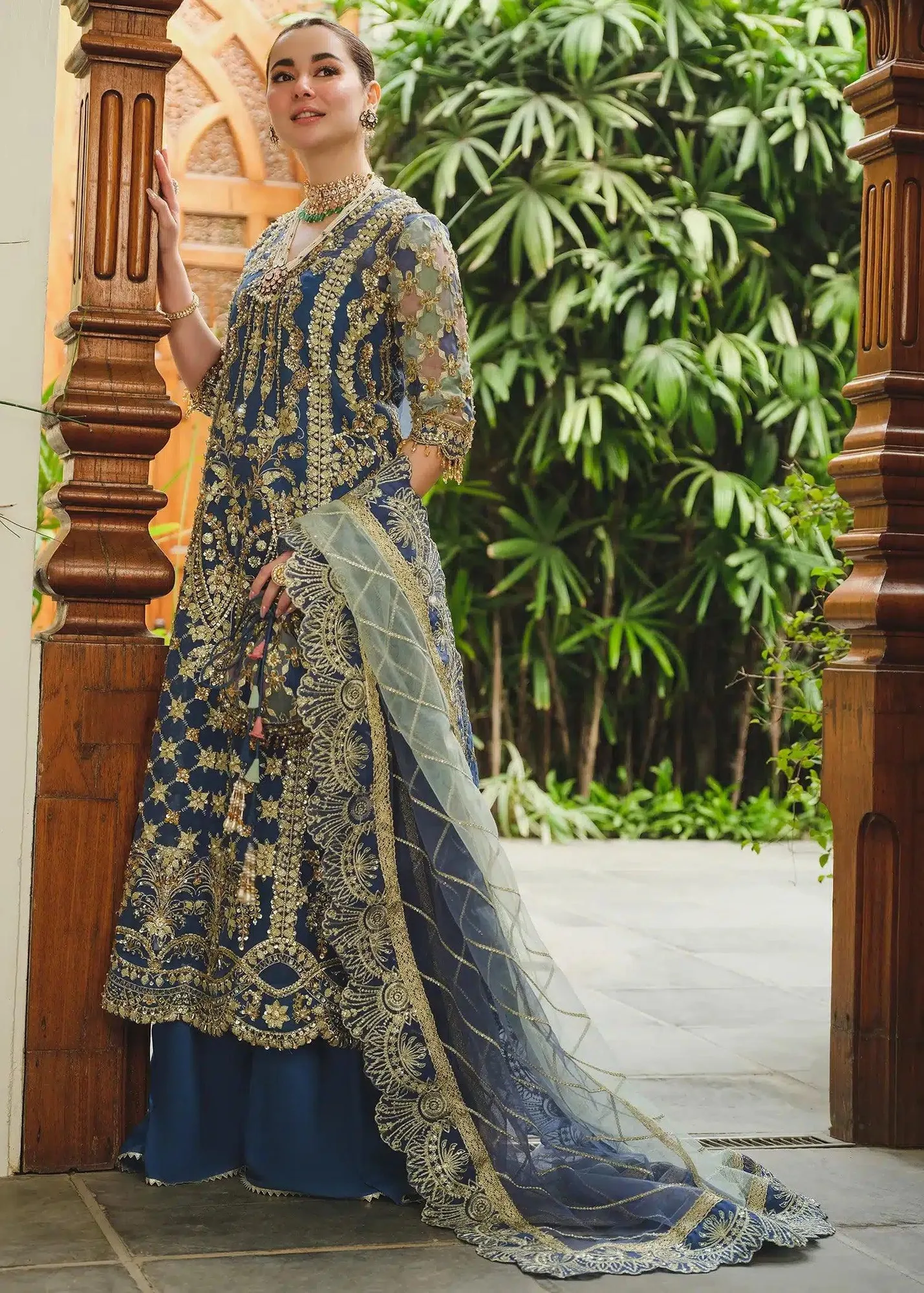 Saira Shakira Wedding Collection 24 Pink Organza – view 2 – Poshaq