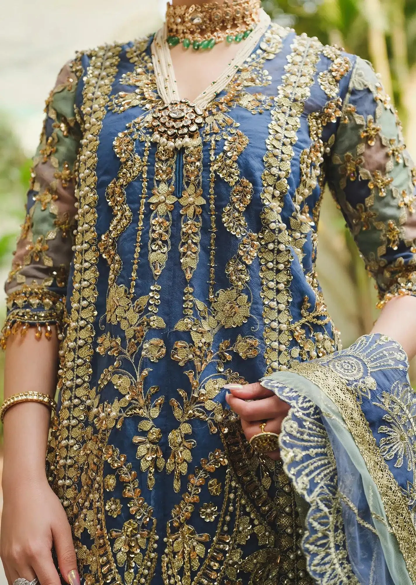Saira Shakira Wedding Collection 24 Pink Organza – view 5 – Poshaq