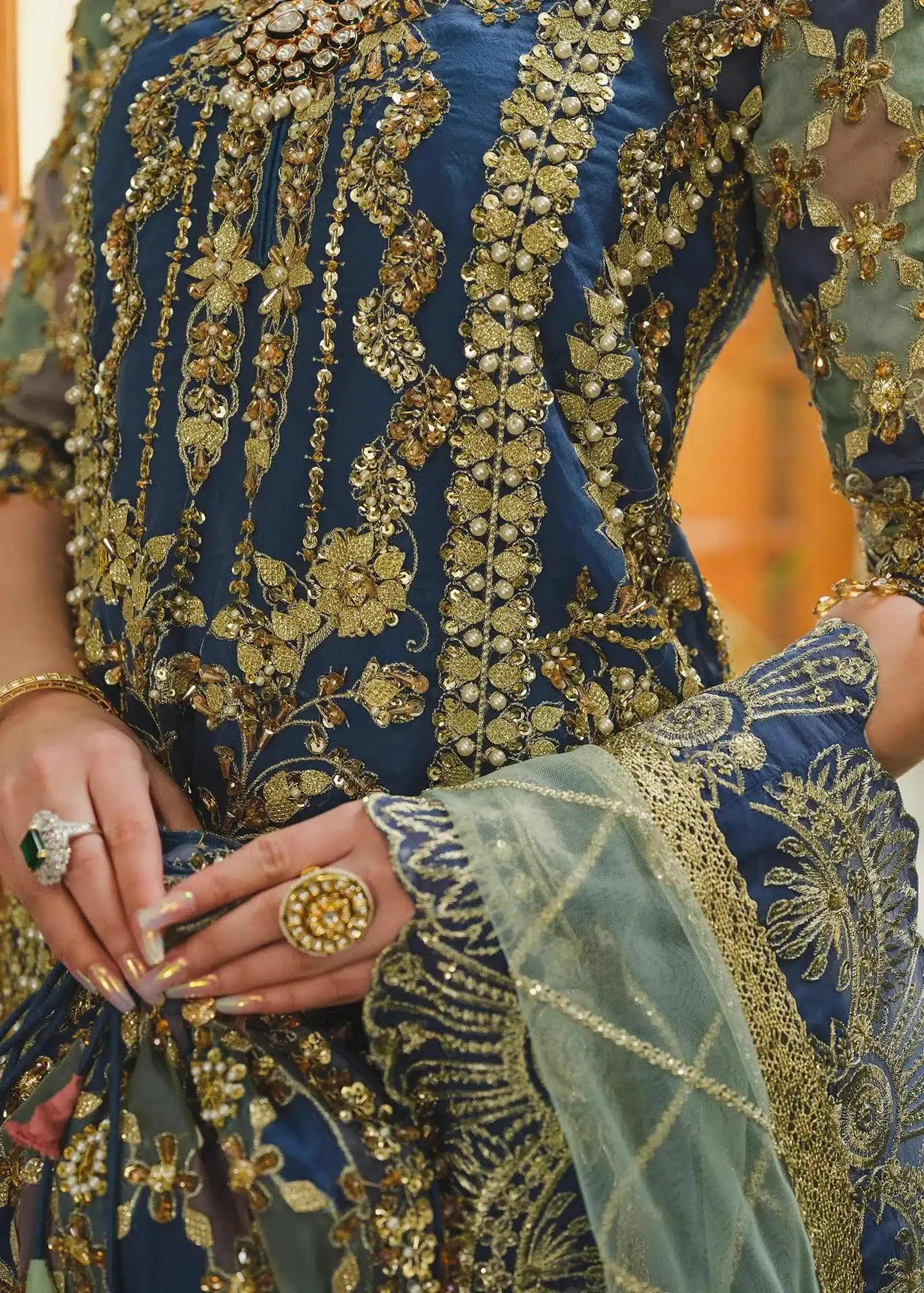 Saira Shakira Wedding Collection 24 Pink Organza – view 6 – Poshaq