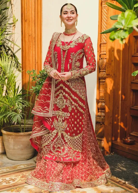 Saira Shakira Wedding Collection 24 Gold Organza – view 1 – Poshaq