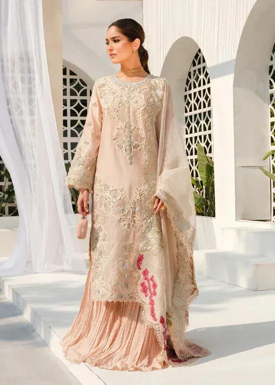 Saira Shakira Zara Eid Collection 24 Pink Raw Silk – view 1 – Poshaq