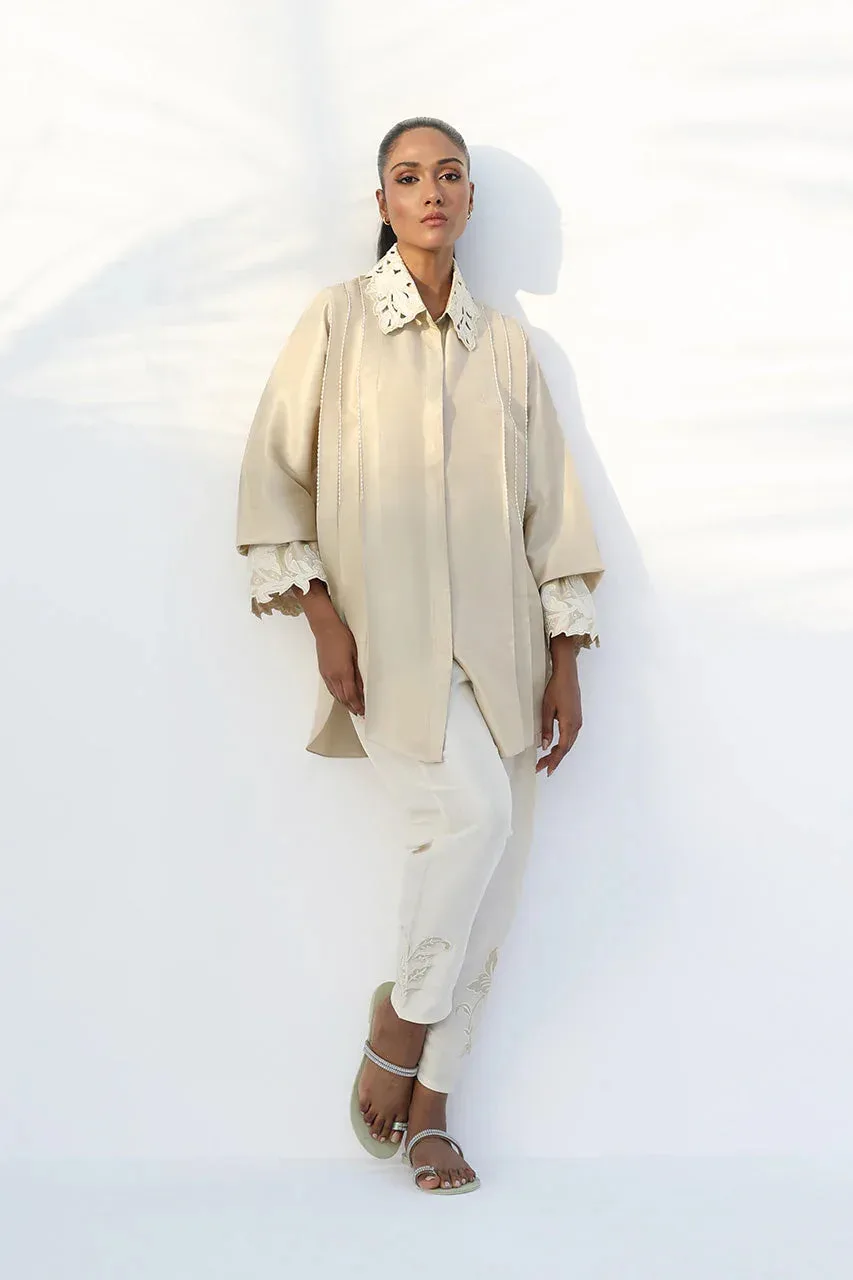 Sania Maskatiya The Winter Edit - Luxe Pret 25 Ivory Raw Silk – view 1 – Poshaq