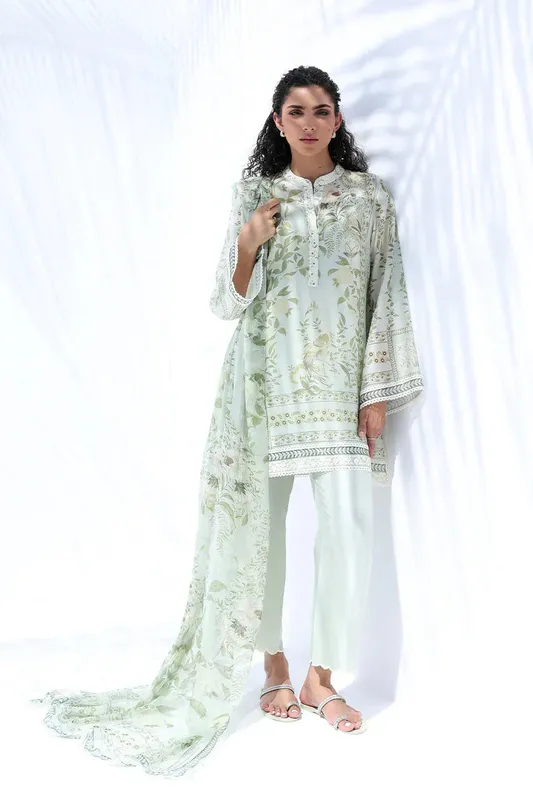 Sania Maskatiya The Winter Edit - Luxe Pret 25 Mint Raw Silk – view 1 – Poshaq