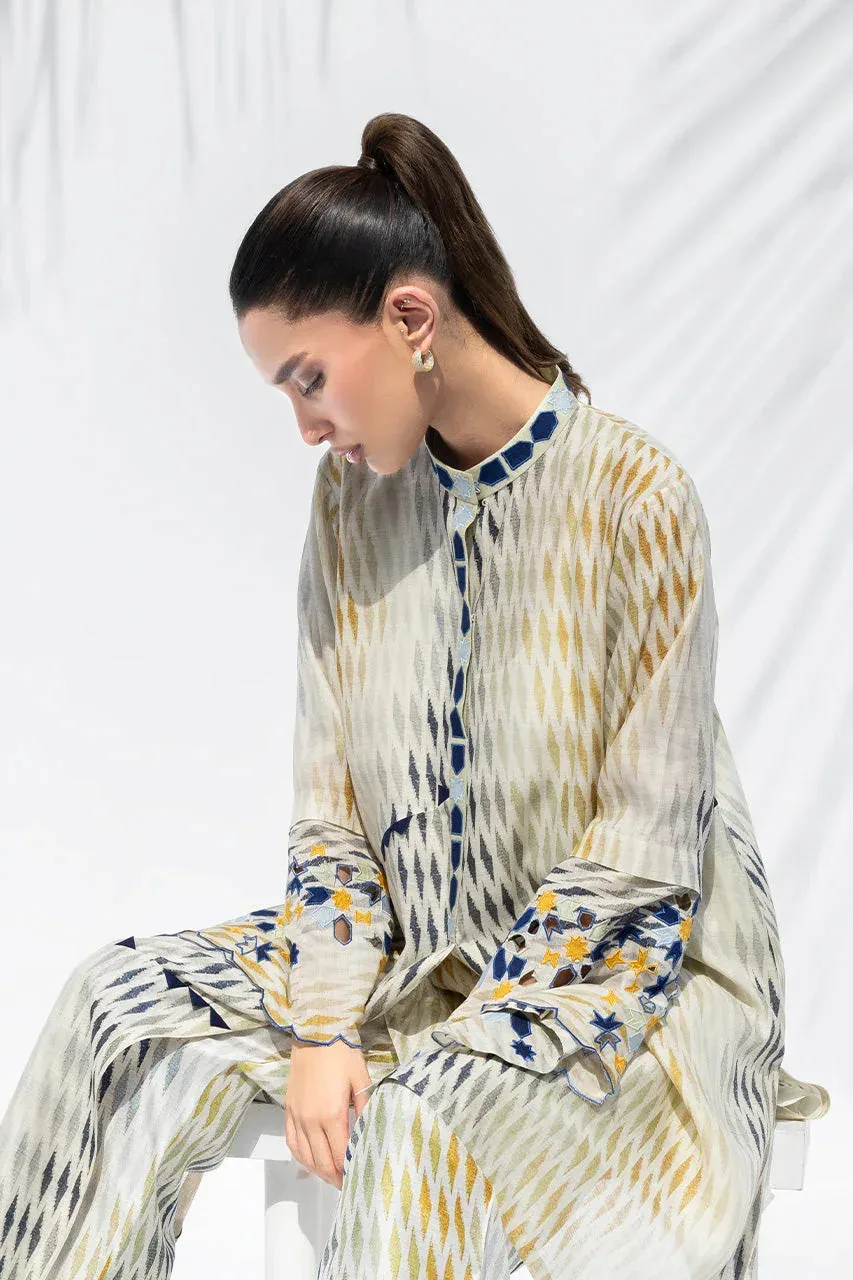 Sania Maskatiya The Winter Edit - Luxe Pret 25 Off White Silk – view 5 – Poshaq