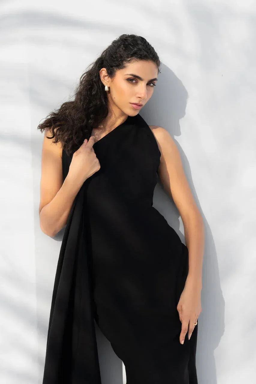 Sania Maskatiya The Winter Edit - Luxe Pret 25 Black Crepe – view 3 – Poshaq