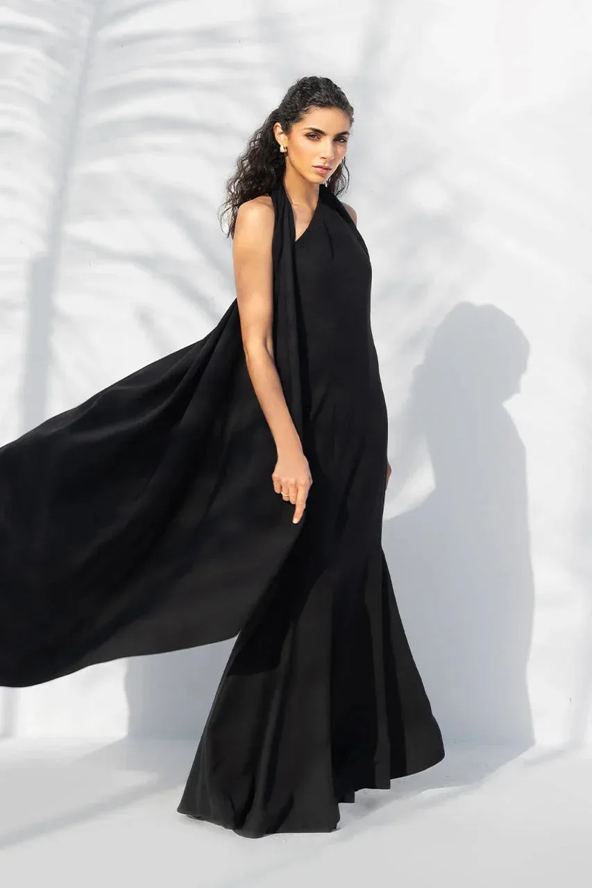 Sania Maskatiya The Winter Edit - Luxe Pret 25 Black Crepe – view 4 – Poshaq