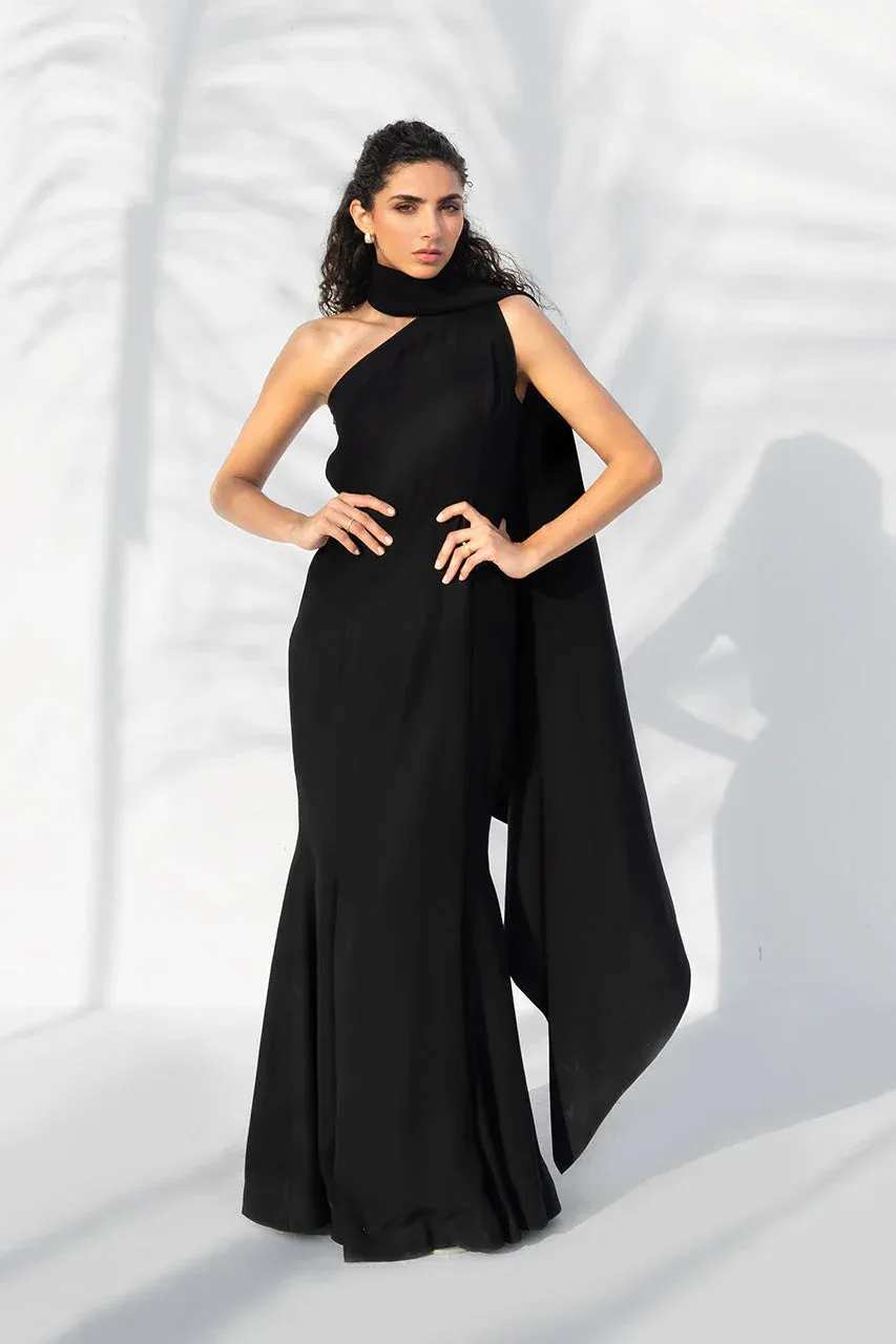 Sania Maskatiya The Winter Edit - Luxe Pret 25 Black Crepe – view 5 – Poshaq
