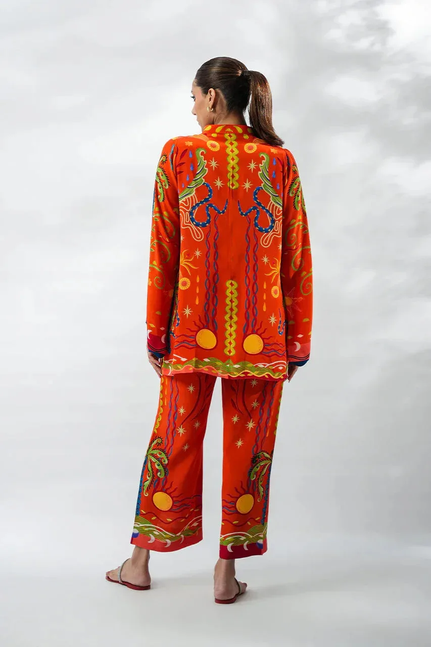 Sania Maskatiya The Winter Edit - Luxe Pret 25 Red Crepe – view 2 – Poshaq