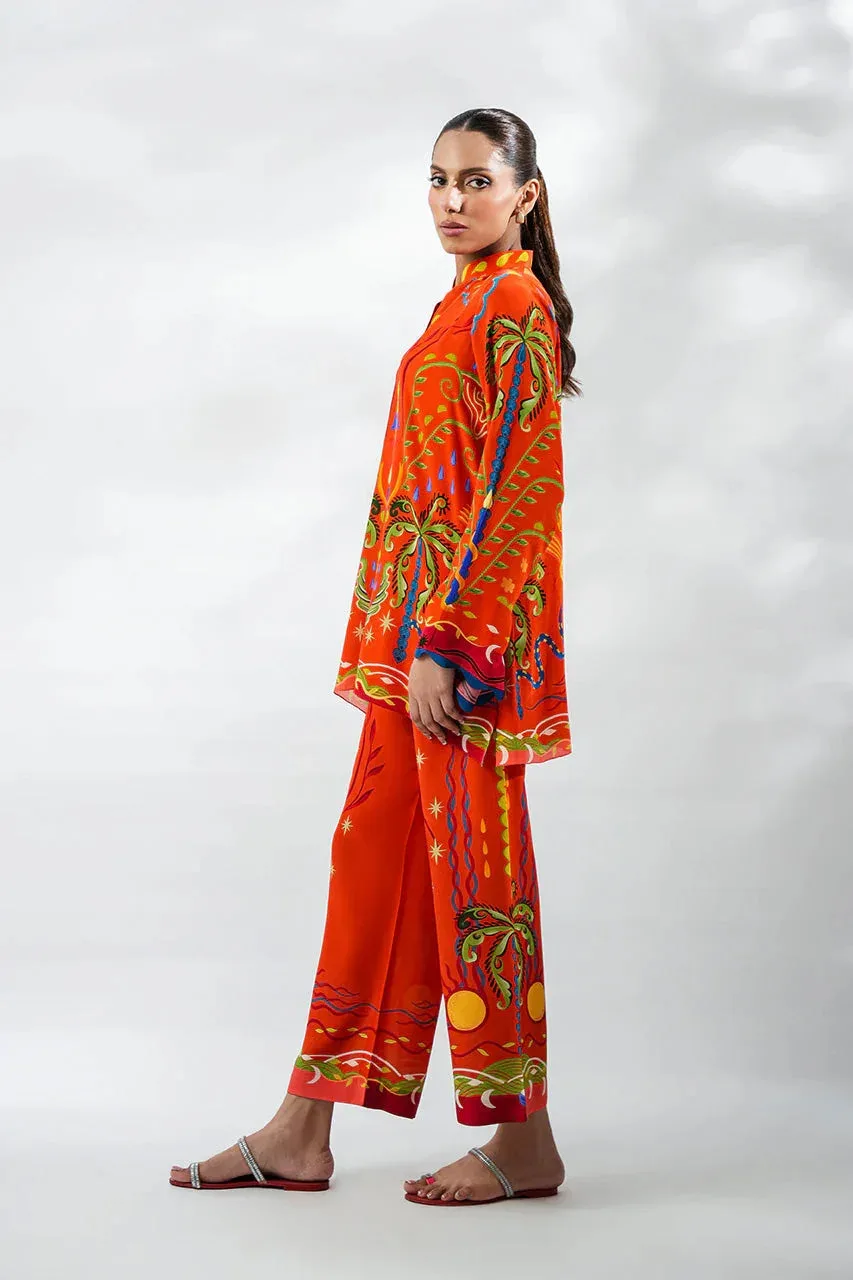 Sania Maskatiya The Winter Edit - Luxe Pret 25 Red Crepe – view 4 – Poshaq