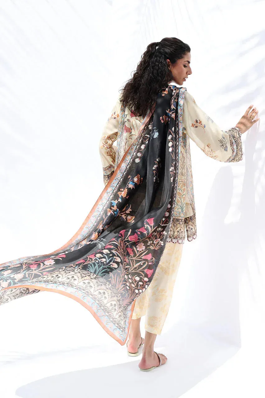 Sania Maskatiya The Winter Edit - Luxe Pret 25 Beige Raw Silk – view 2 – Poshaq