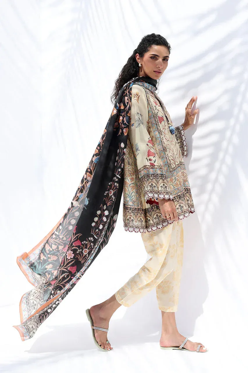 Sania Maskatiya The Winter Edit - Luxe Pret 25 Beige Raw Silk – view 4 – Poshaq