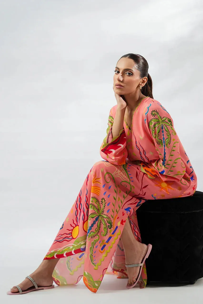 Sania Maskatiya The Winter Edit - Luxe Pret 25 Coral Crepe – view 5 – Poshaq