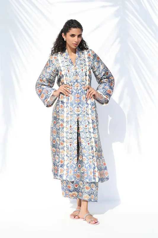 Sania Maskatiya The Winter Edit - Luxe Pret 25 Cobalt Blue Raw Silk – view 1 – Poshaq