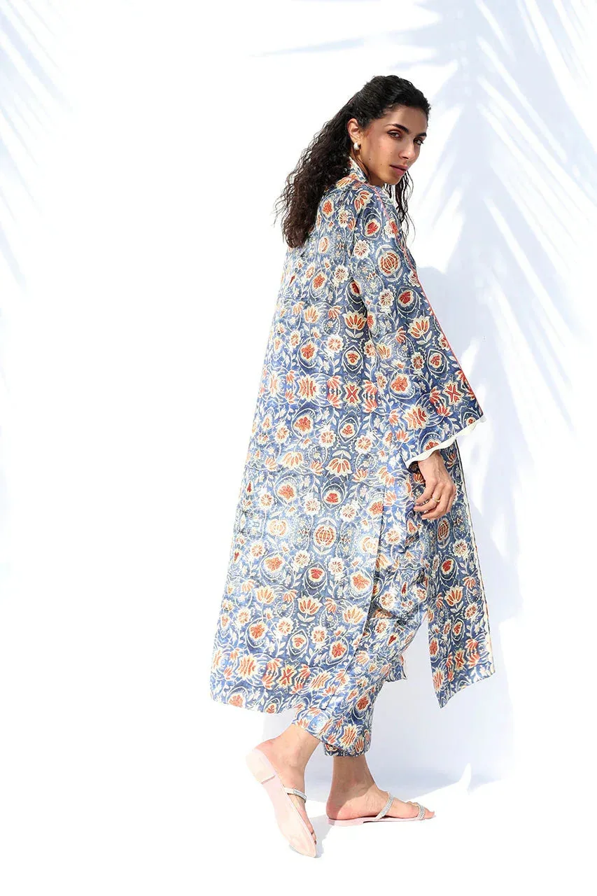 Sania Maskatiya The Winter Edit - Luxe Pret 25 Cobalt Blue Raw Silk – view 2 – Poshaq