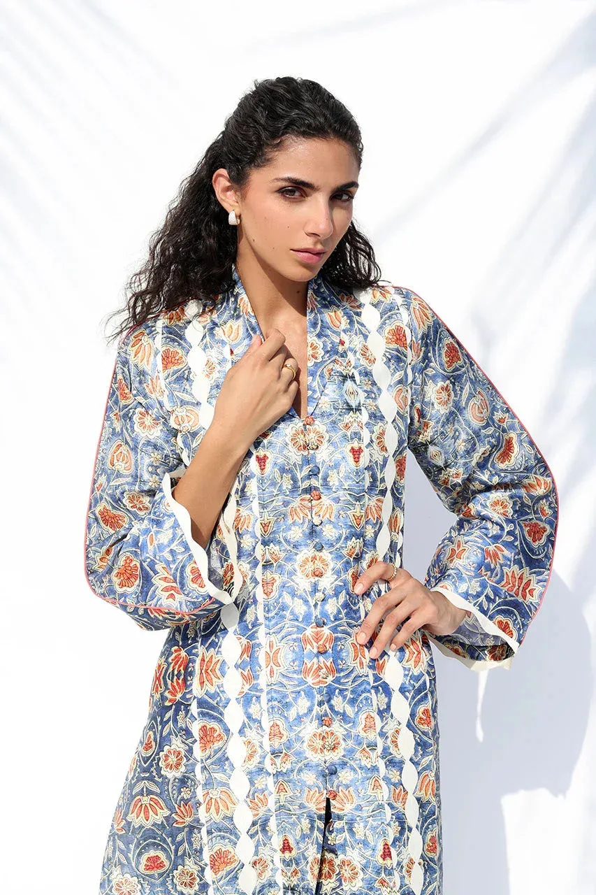 Sania Maskatiya The Winter Edit - Luxe Pret 25 Cobalt Blue Raw Silk – view 3 – Poshaq