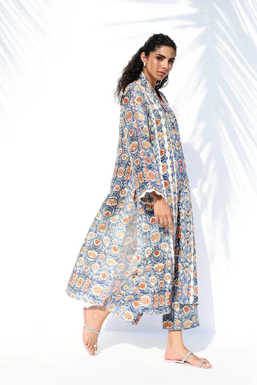 Sania Maskatiya The Winter Edit - Luxe Pret 25 Cobalt Blue Raw Silk – view 4 – Poshaq