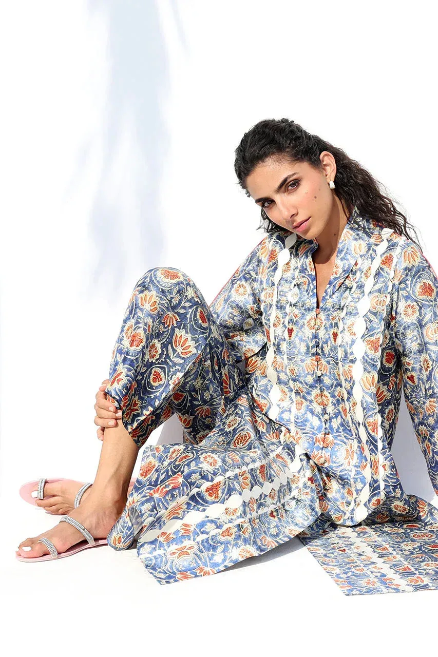 Sania Maskatiya The Winter Edit - Luxe Pret 25 Cobalt Blue Raw Silk – view 5 – Poshaq