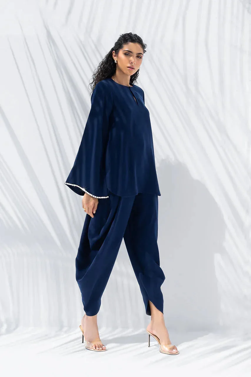 Sania Maskatiya The Winter Edit - Luxe Pret 25 Midnight Blue Crepe – view 2 – Poshaq