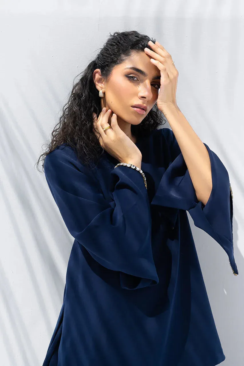 Sania Maskatiya The Winter Edit - Luxe Pret 25 Midnight Blue Crepe – view 3 – Poshaq