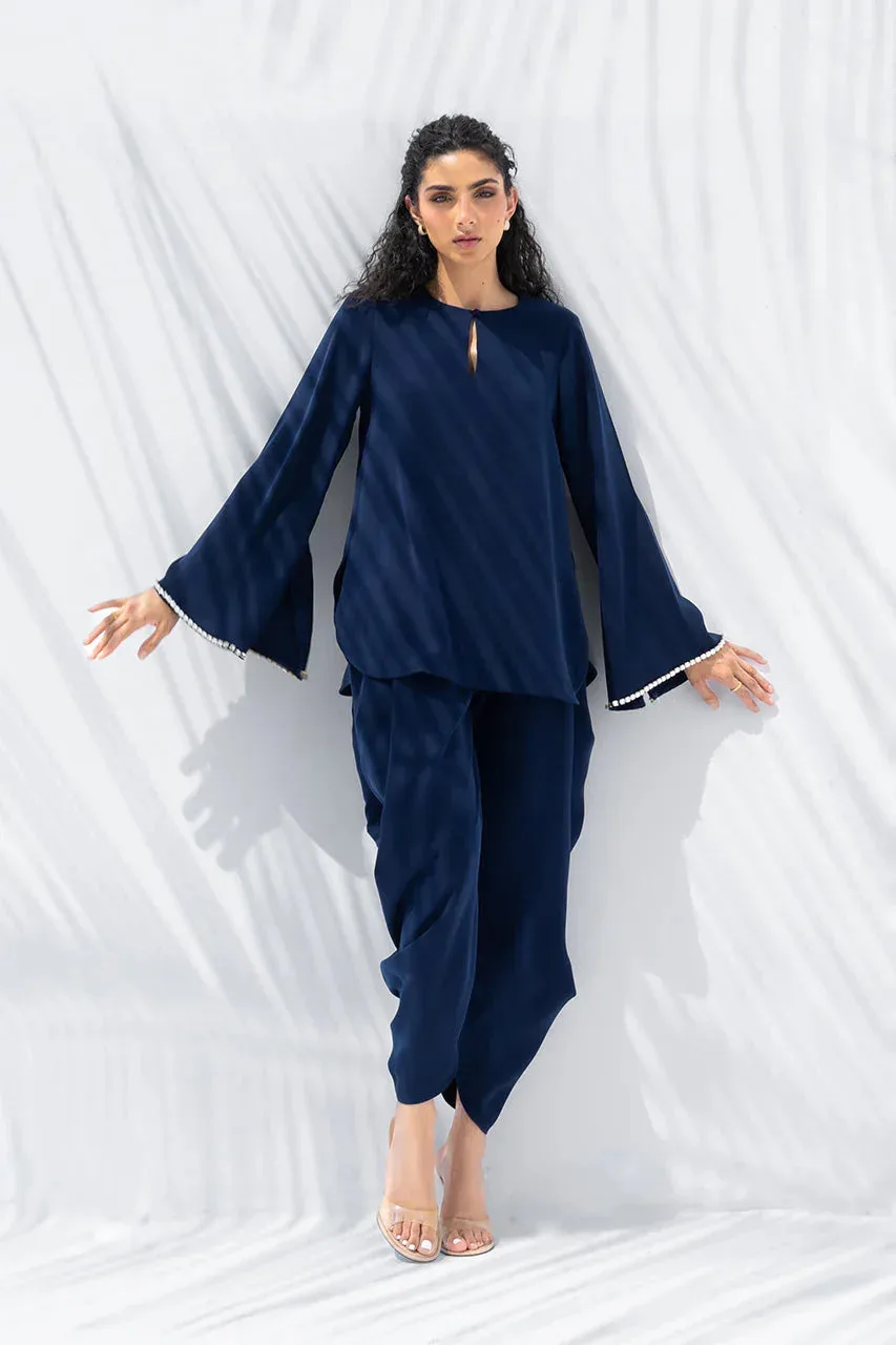 Sania Maskatiya The Winter Edit - Luxe Pret 25 Midnight Blue Crepe – view 4 – Poshaq