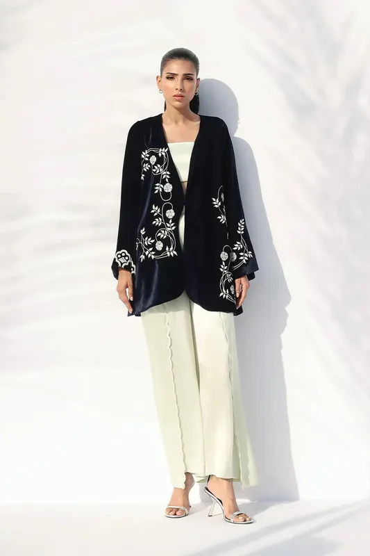 Sania Maskatiya The Winter Edit - Luxe Pret 25 Midnight Blue Velvet – view 1 – Poshaq