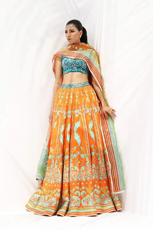 Sania Maskatiya The Winter Edit - Luxe Pret 25 Teal Raw Silk – view 1 – Poshaq