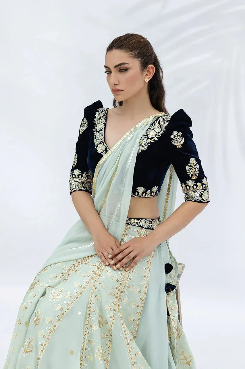Sania Maskatiya The Winter Edit - Luxe Pret 25 Black Georgette – view 4 – Poshaq