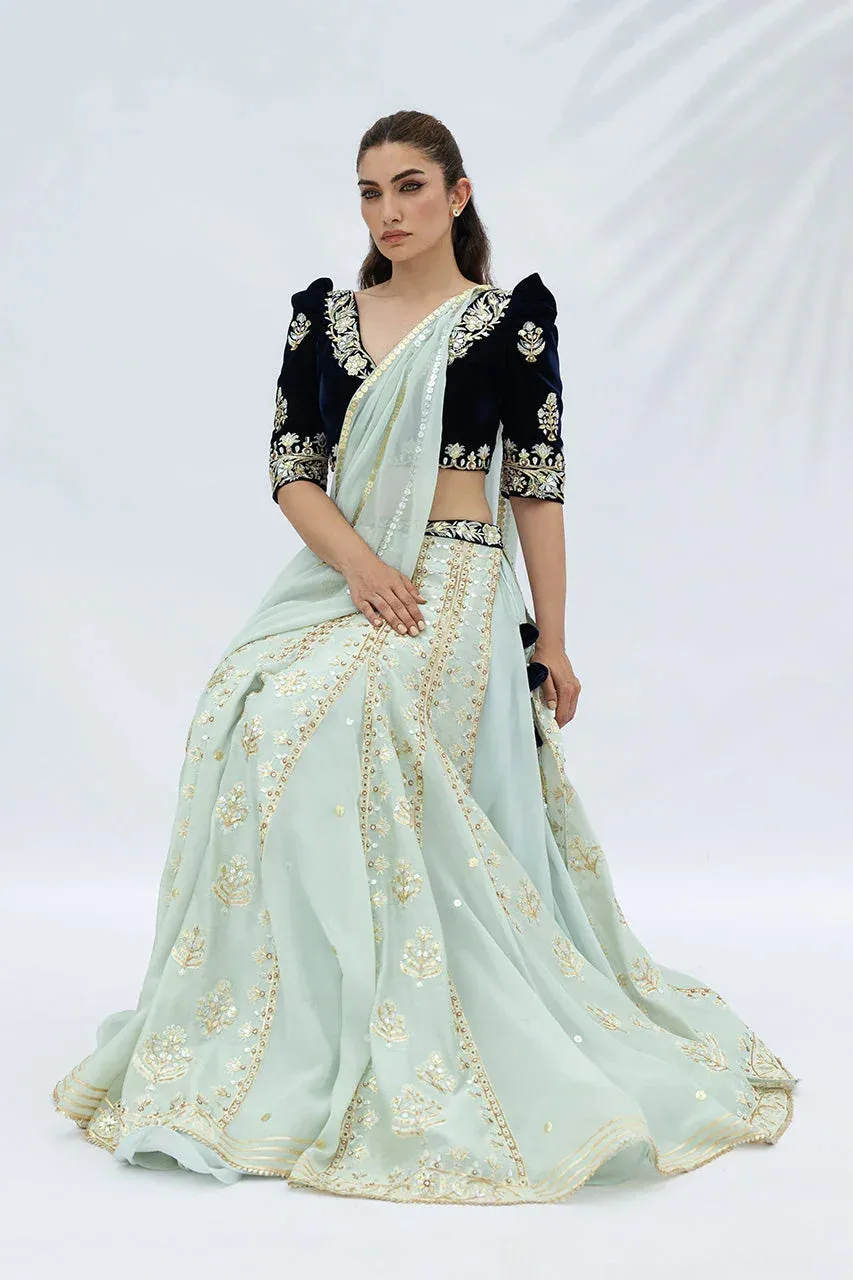 Sania Maskatiya The Winter Edit - Luxe Pret 25 Black Georgette – view 6 – Poshaq