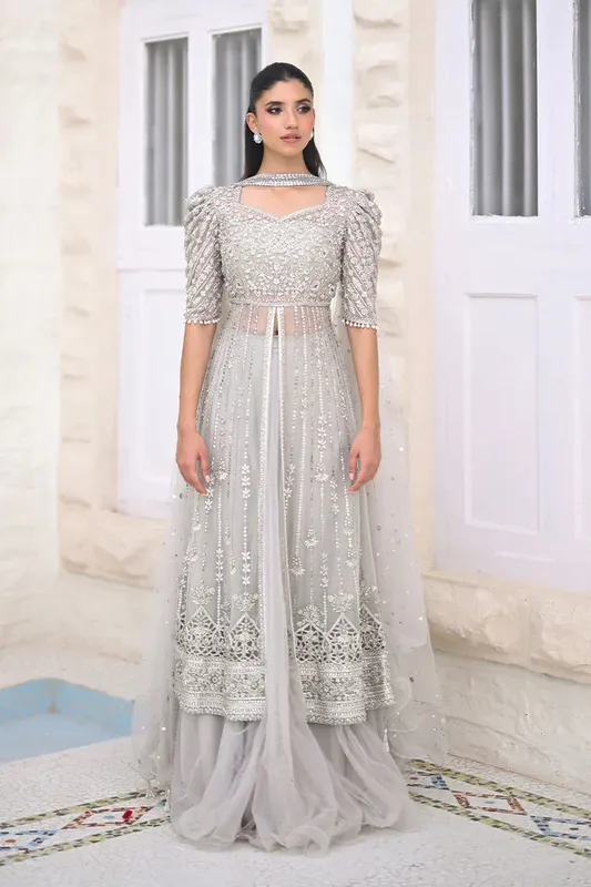 Sania Maskatiya Fall Festive Shimmer Light Gray – view 1 – Poshaq