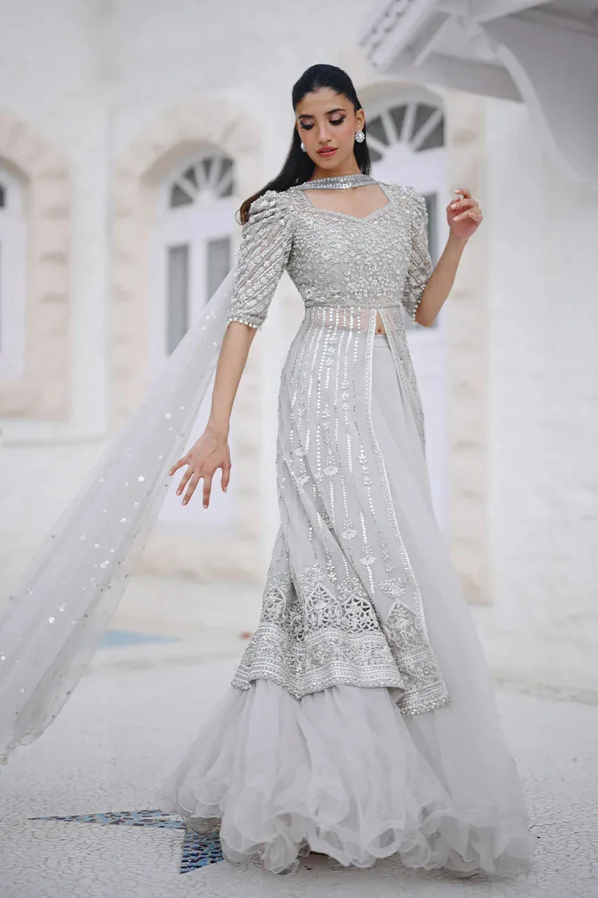 Sania Maskatiya Fall Festive Shimmer Light Gray – view 5 – Poshaq