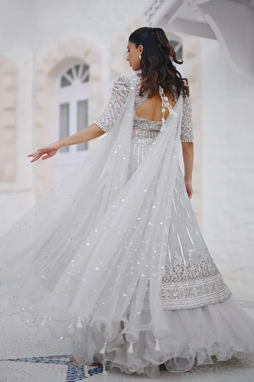 Sania Maskatiya Fall Festive Shimmer Light Gray – view 6 – Poshaq