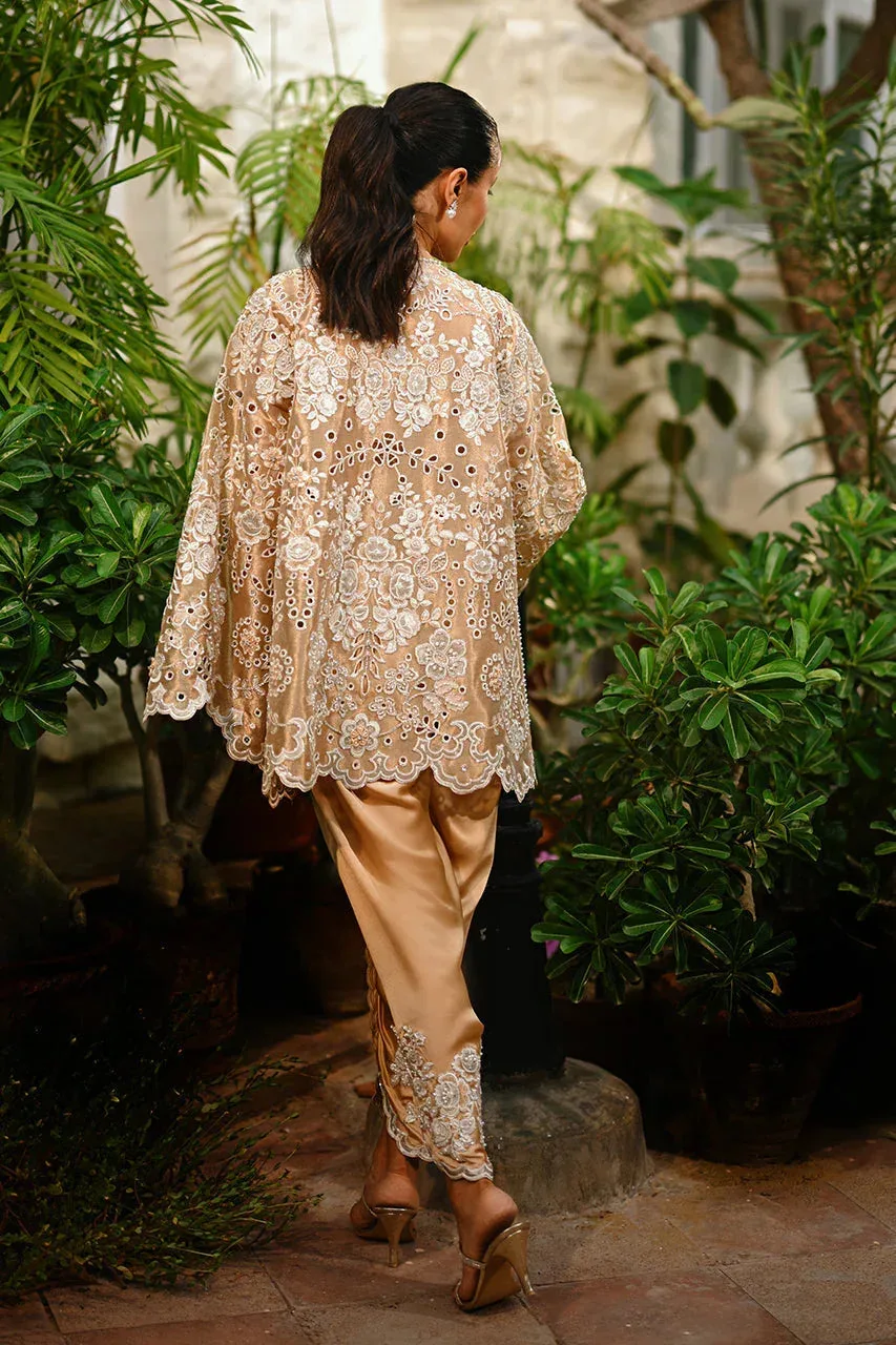 Sania Maskatiya Fall Festive Shimmer Gold Tissue – view 2 – Poshaq