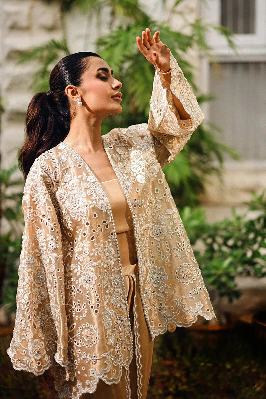 Sania Maskatiya Fall Festive Shimmer Gold Tissue – view 3 – Poshaq