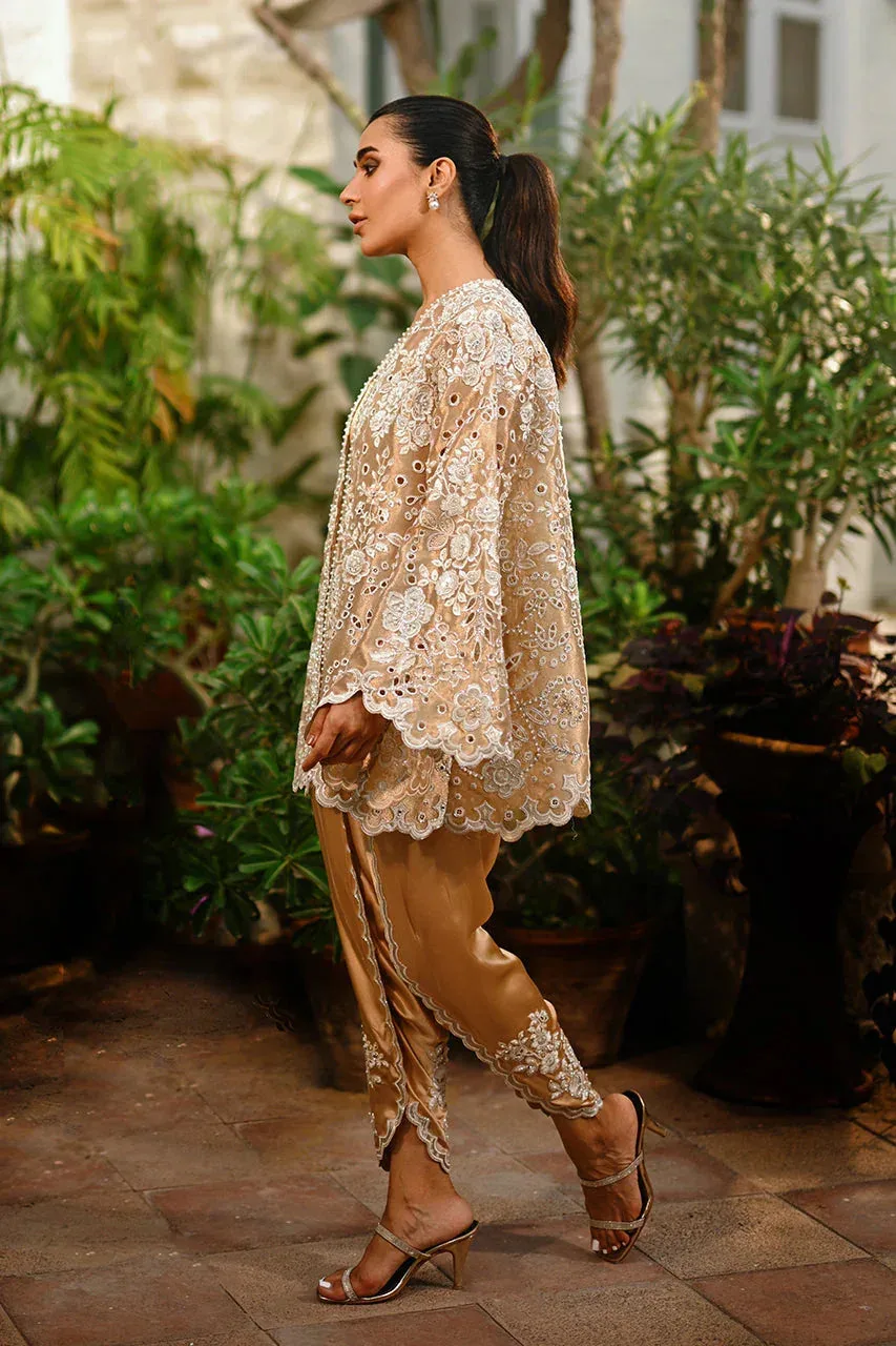 Sania Maskatiya Fall Festive Shimmer Gold Tissue – view 5 – Poshaq