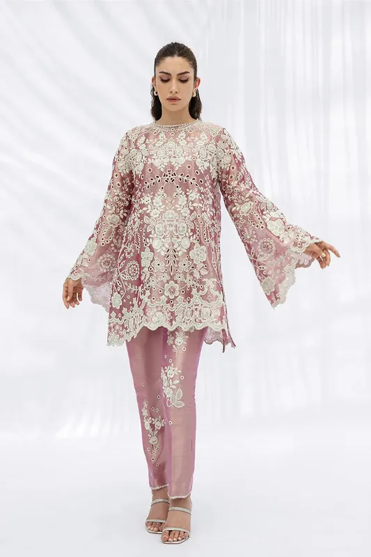 Sania Maskatiya Fall Festive Shimmer Mauve Tissue – view 1 – Poshaq
