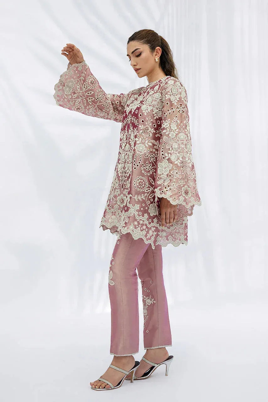 Sania Maskatiya Fall Festive Shimmer Mauve Tissue – view 3 – Poshaq