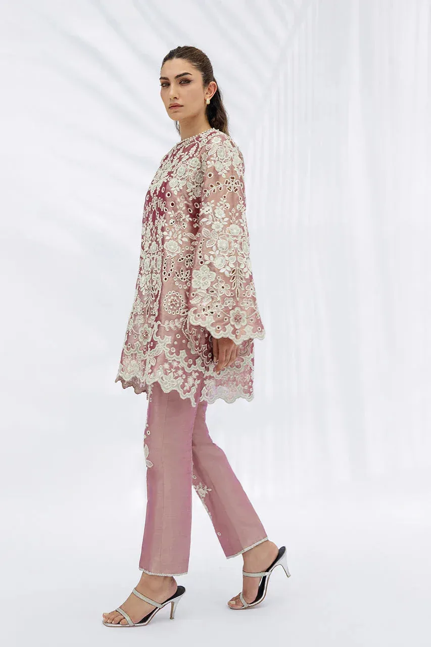 Sania Maskatiya Fall Festive Shimmer Mauve Tissue – view 4 – Poshaq