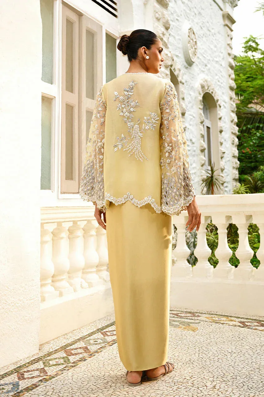 Sania Maskatiya Fall Festive Shimmer Yellow Organza – view 2 – Poshaq