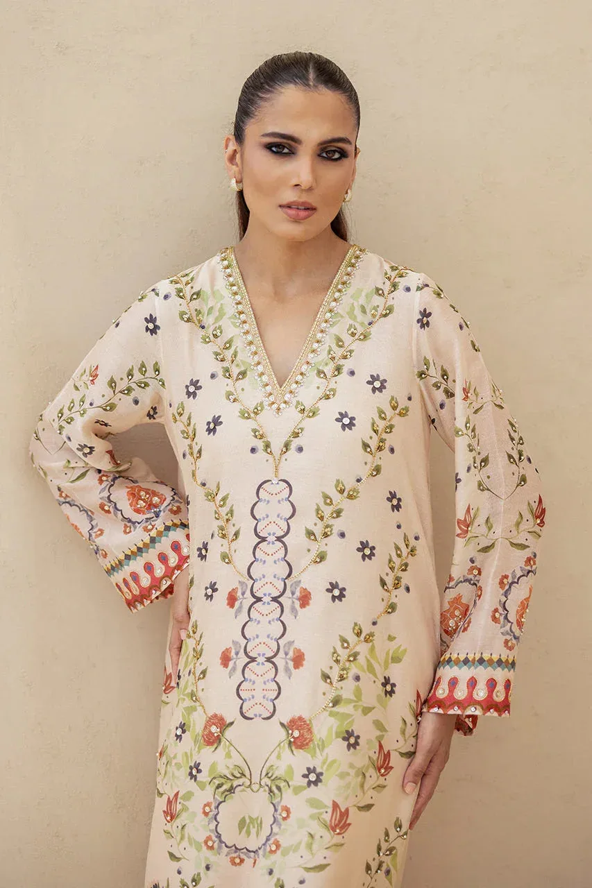Sania Maskatiya Fall Festive Glimmer Ivory Cotton – view 3 – Poshaq