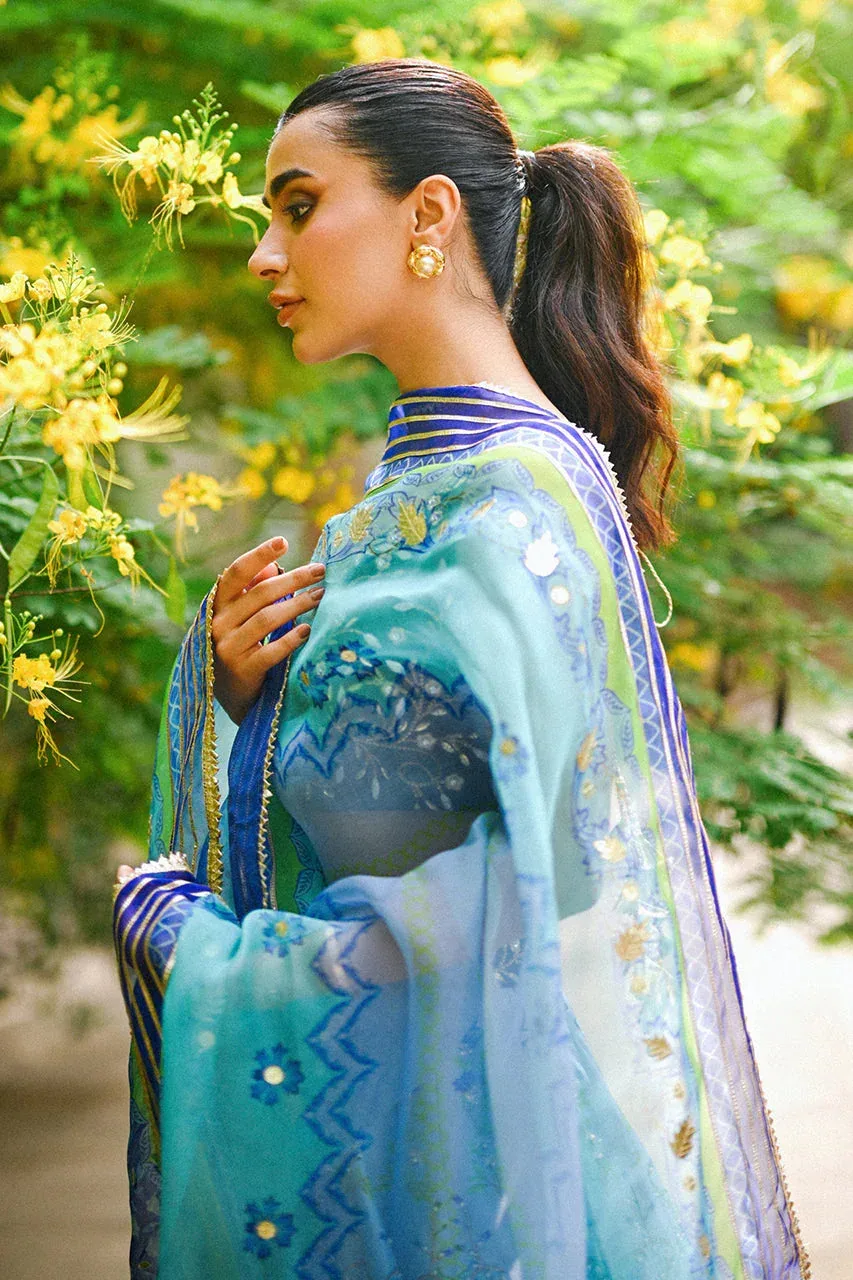 Sania Maskatiya Fall Festive Glimmer Light Steel Blue Raw Silk – view 7 – Poshaq