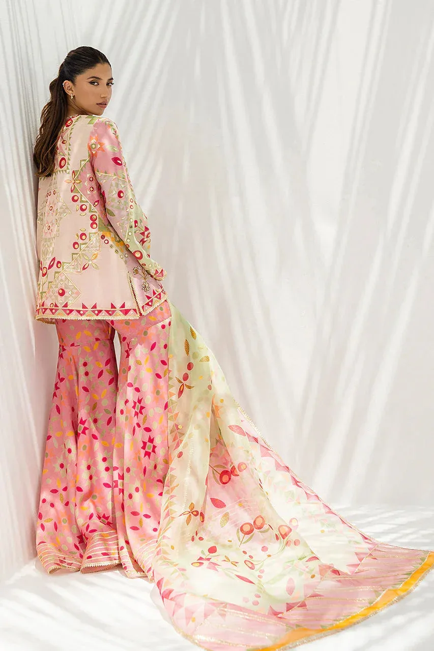 Sania Maskatiya Fall Festive Glimmer Pink Organza – view 2 – Poshaq
