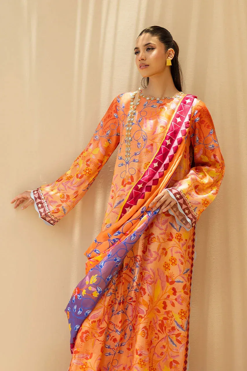 Sania Maskatiya Fall Festive Glimmer Orange Cotton – view 3 – Poshaq