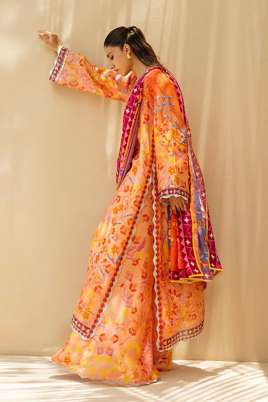 Sania Maskatiya Fall Festive Glimmer Orange Cotton – view 4 – Poshaq